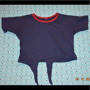 Tie off striped crop top